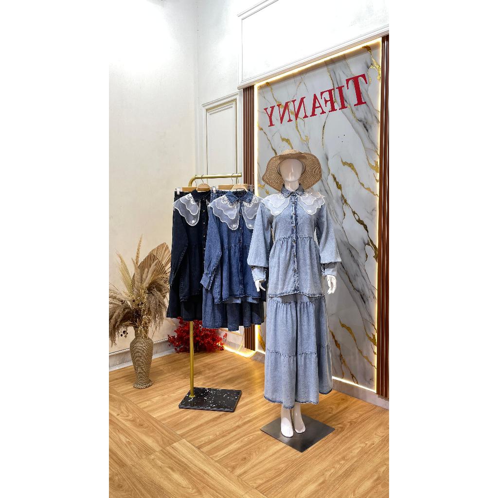 NOURA ATASAN & SETELAN CELANA / ROK KERAH ORGANZA