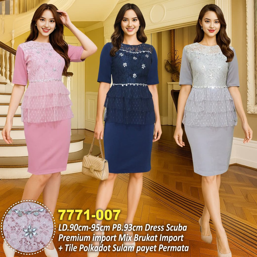 COD DRESS PESTA BAJU NATAL 7771