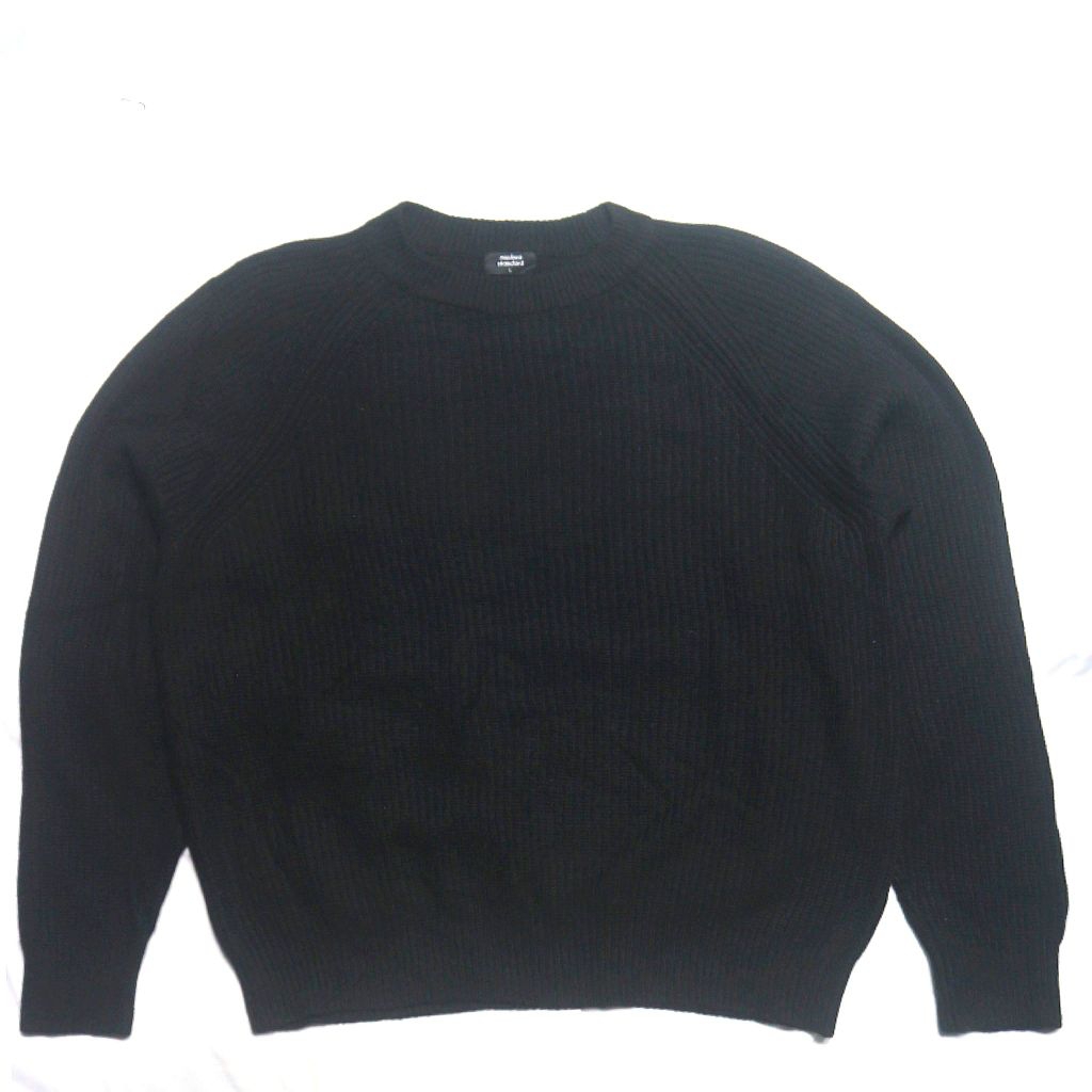 MUSINSA STANDAR Lidi Knit Black Hitam Knitwear Sweater Sweatshirt Crewneck Rajut Wool Jaket