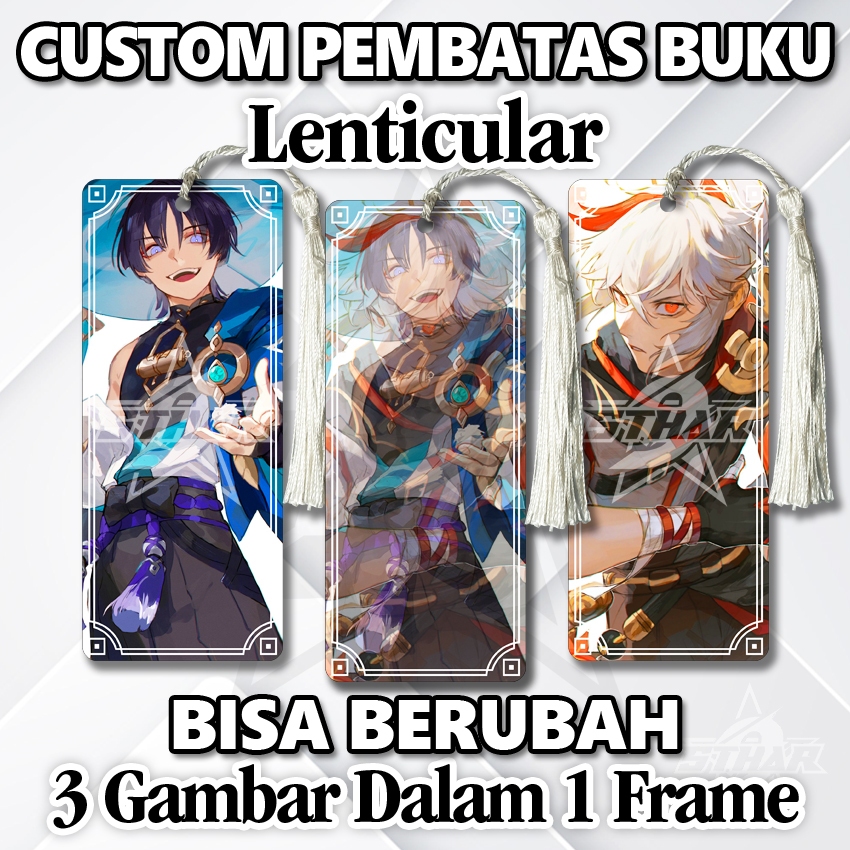 

[C7] Cetak Pembatas Buku Bisa Berubah 3 Gambar Dalam 1 Frame | Custom Lenticular Bookmark