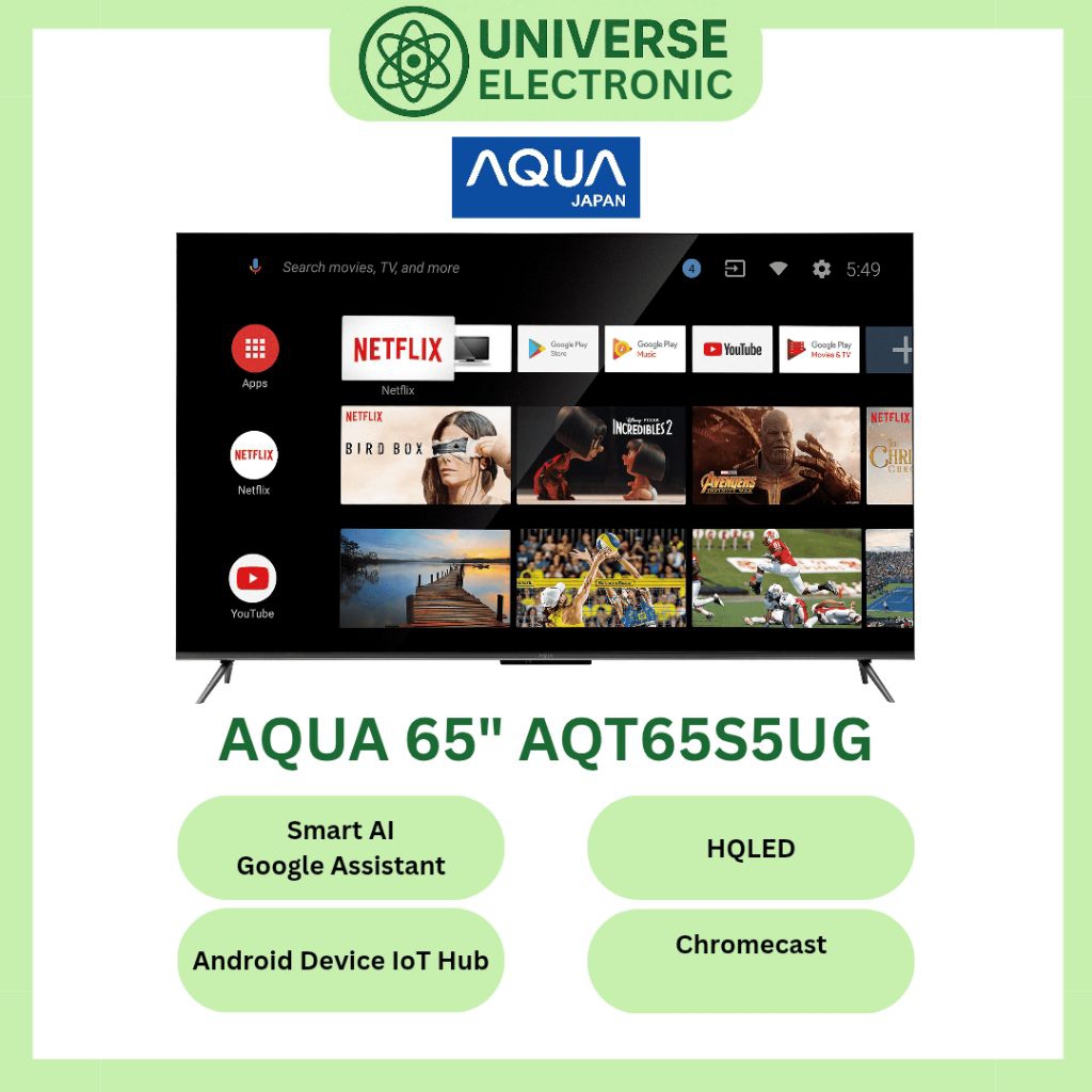 AQUA AQT65S5UG / 65S5UG 4K ANDROID TV 65 Inch