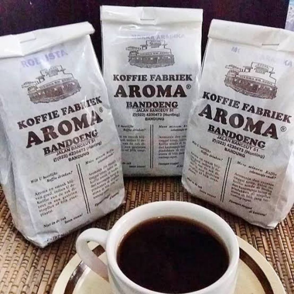 

Coffee Kopi Aroma Robusta Asli Bandung Indonesia Giling Halus 250gram 500gr 1kg