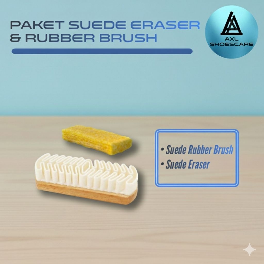 PAKET SUEDE RUBBER CREPE BRUSH & SUEDE ERASER PAKET PEMBERSIH SUEDE NUBUCK TANPA AIR