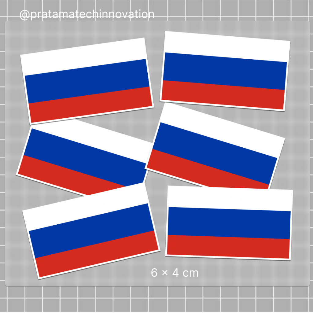 

Stiker Bendera Rusia Vinyl Glossy Premium 6x4 cm Tahan Air