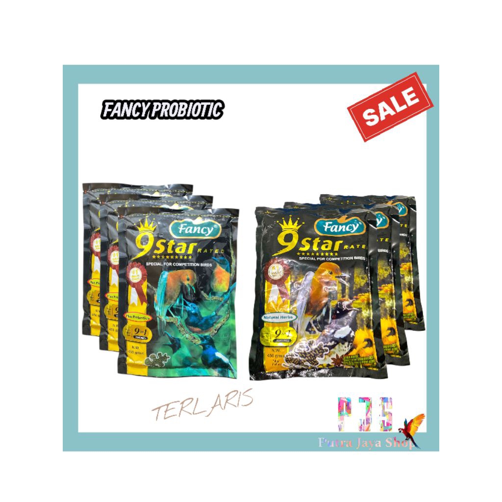 PAKAN BURUNG VOER FANCY 9 STAR PROBIOTICS HIJAU 450 GRAM PAKAN UNTUK BURUNG MURAI KACER CENDET ANIS