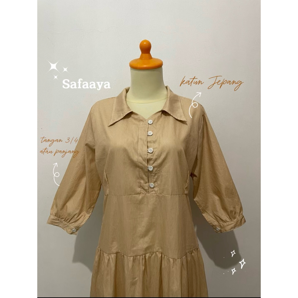 Gamis Katun Cream Muslimah adem Outfit santai kekinian