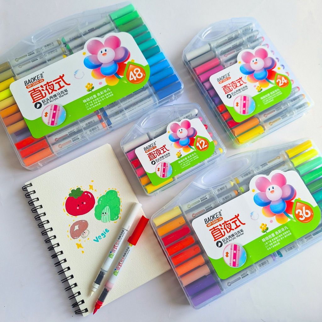 

BAOKE Acrylic Liquid Marker 12/24/36/48 warna M2956