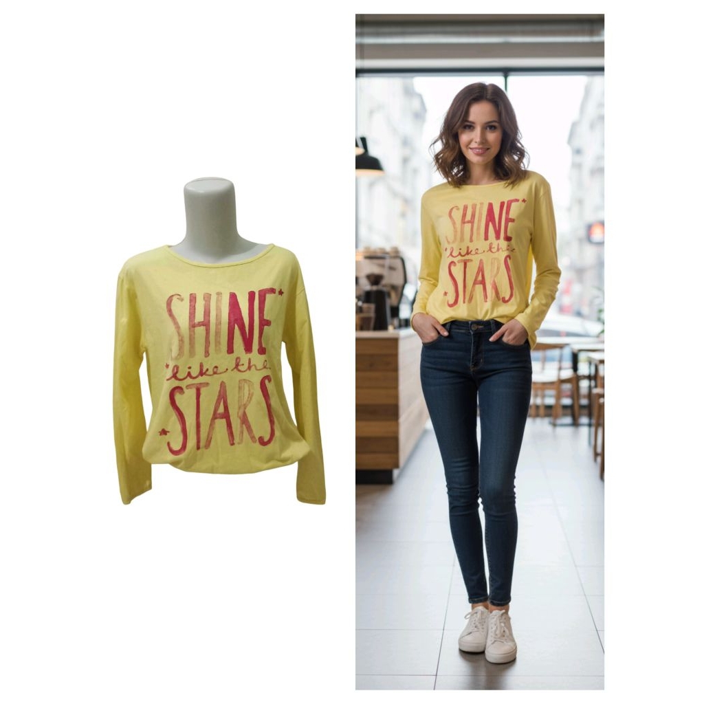 kaos lengan panjang kuning