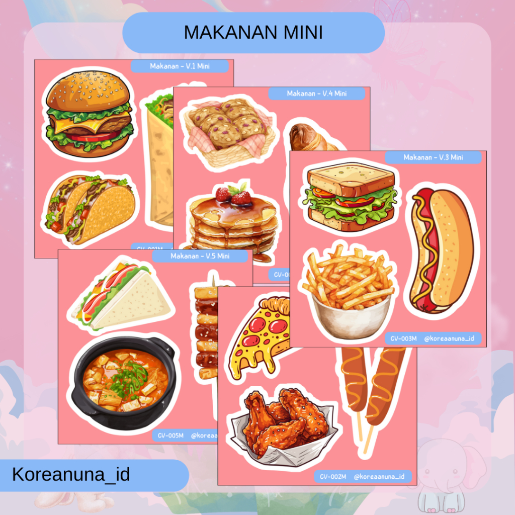 

Sticker Makanan Kue Aesthetic Stiker Deco Jurnaling Buku Catatan Premium Waterproof Berkualitas