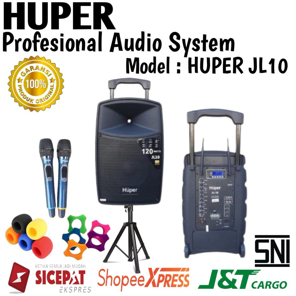 Speaker Portable Huper JL10 Original Speaker 10inch Garansi resmi
