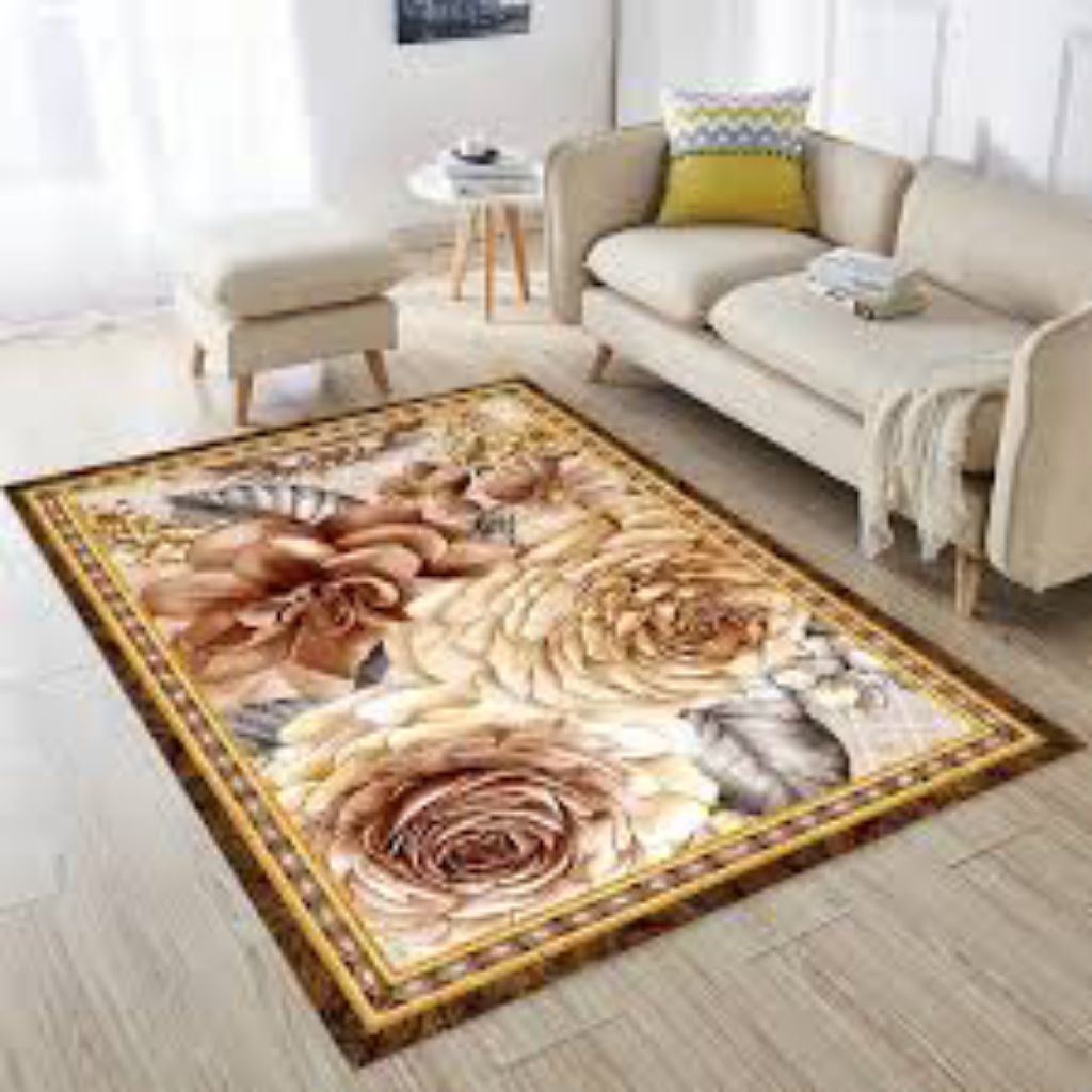 Karpet Bulu Motif Bunga Halus