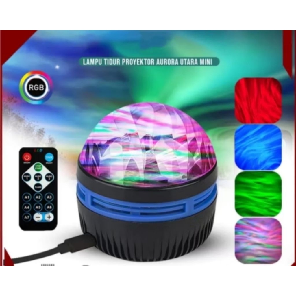 Lampu proyektor Aurora Utara mini Lampu Galaksi Langit Aurora Lampu Tidur