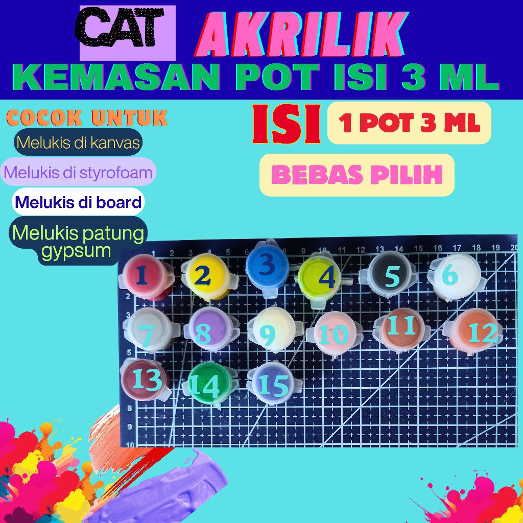 

Cat Akrilik Per Pot Isi 3 ml Bebas Pilih