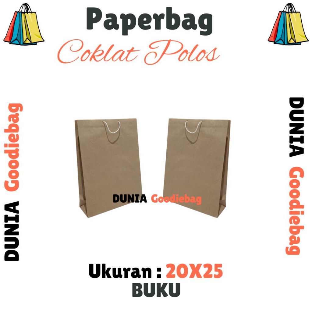 

Paperbag Buku Ukuran 20x25 Isi 12pcs Tas Sovenir,Tas Hampers,Tas Kado Tas GOODIEBAG