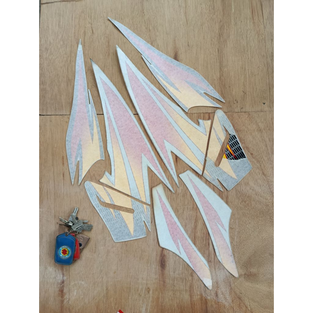 Striping sticker Honda tiger 2000 silver 2002 original