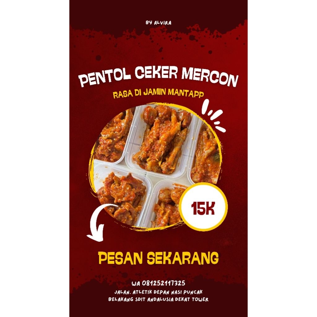 

Pentol Ceker Mercon isi 7 ceker 4 pentol