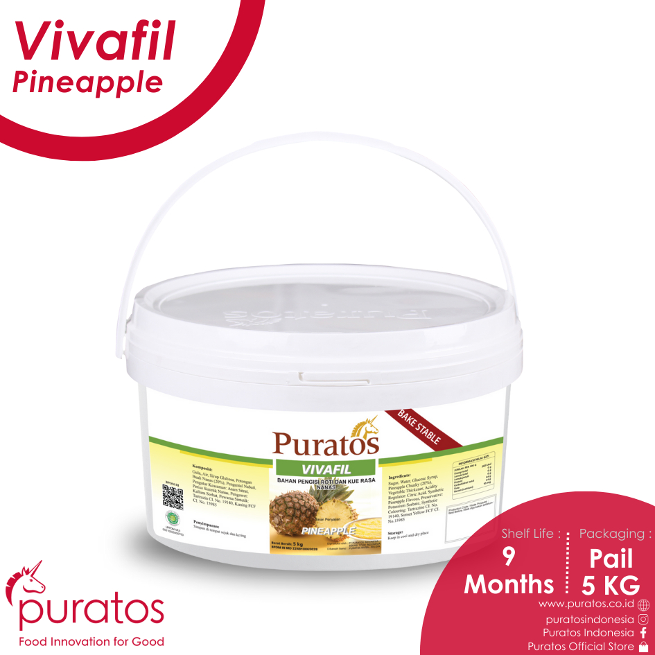 

Puratos Vivafil Pineapple / Filling Siap Pakai Rasa Nanas - 5Kg