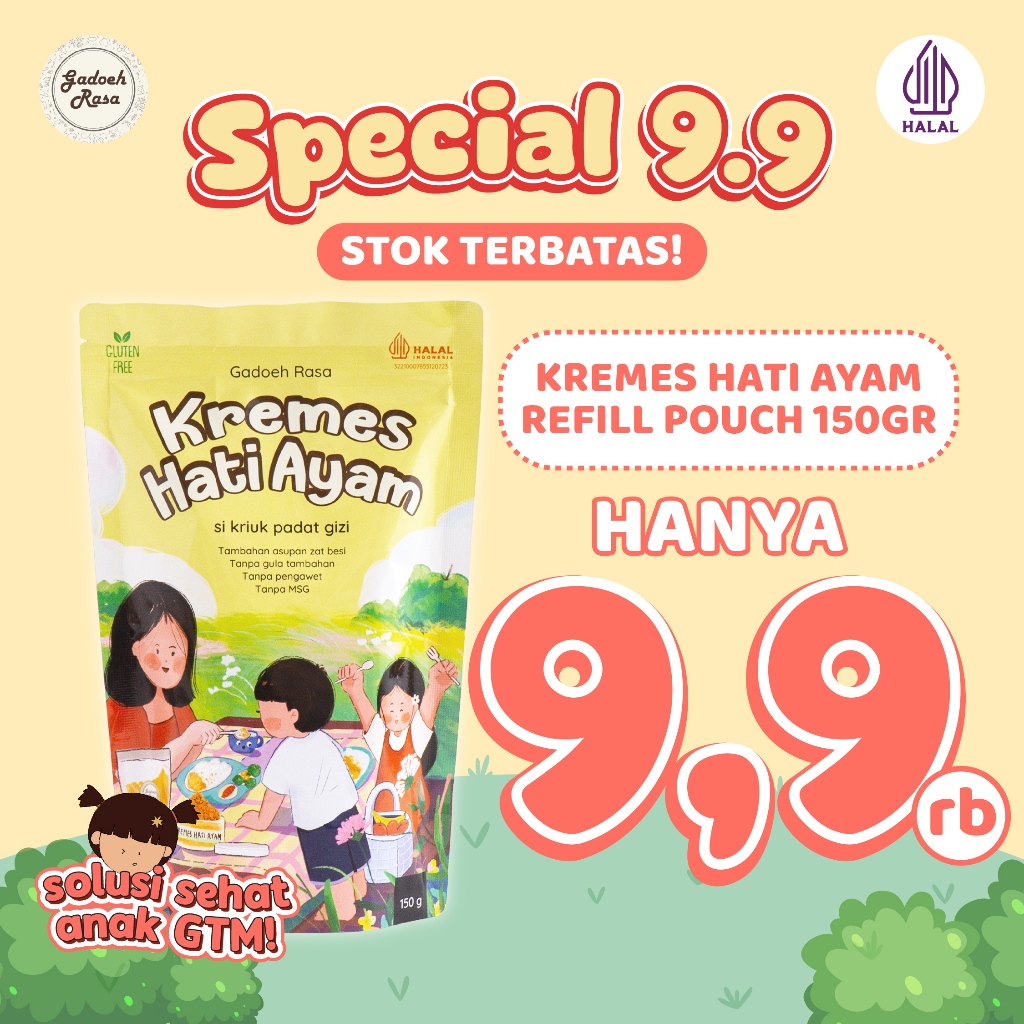 

9.9 SALE - KREMES HATI AYAM REFILL POUCH 150gr