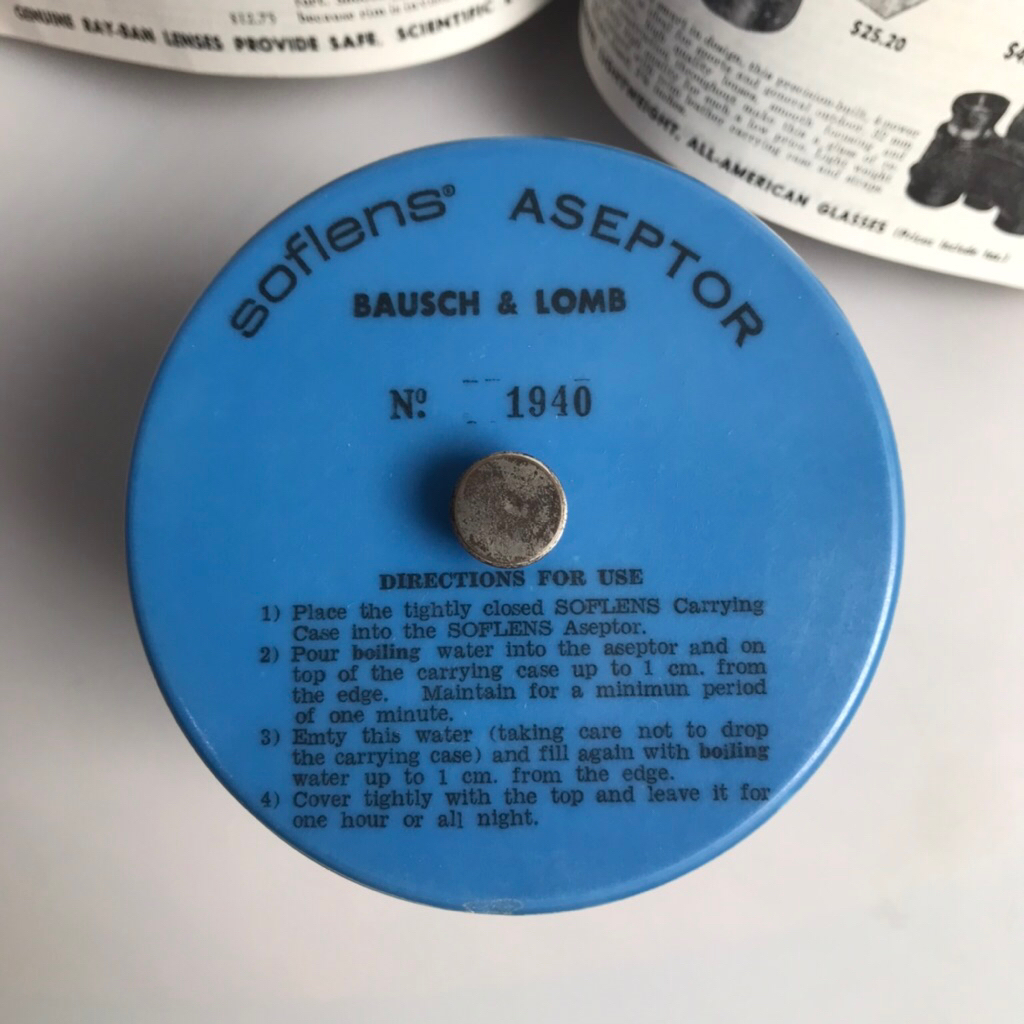 Vintage Bausch and Lomb rayban Soflens Aseptor Fabricado For rapsodia S.A Buenos Aires  Made In Usa 