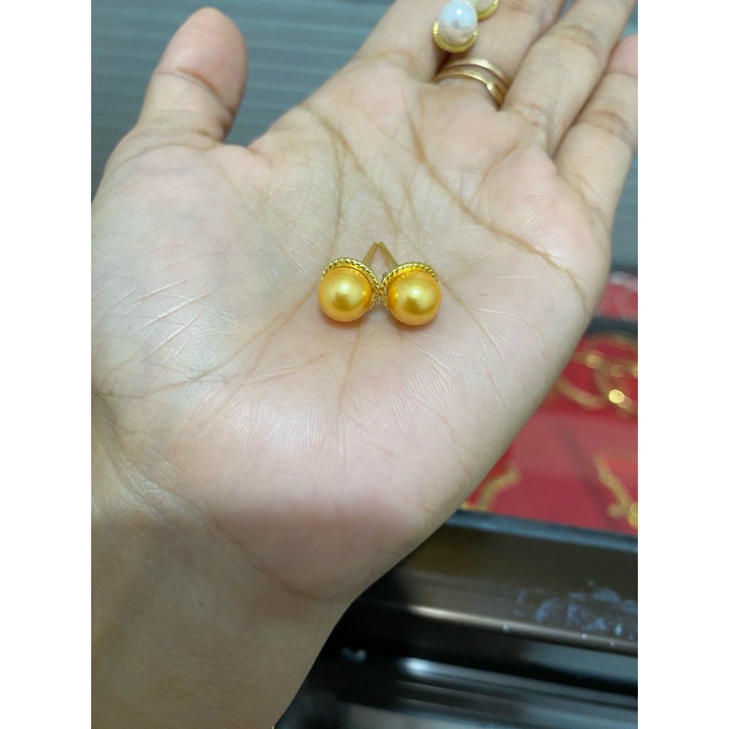 giwang perak asli lapis emas