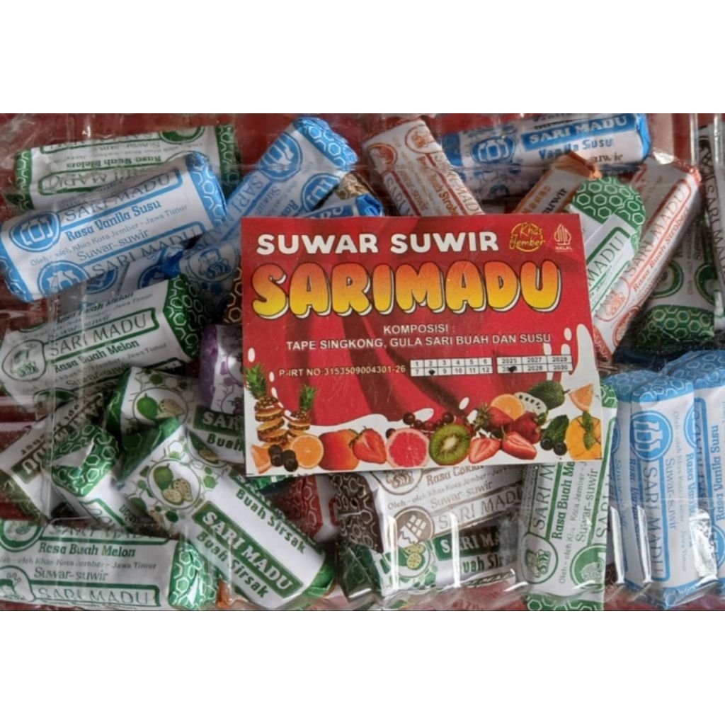 

Suwar Suwir Merk Sari Madu Asli Jajanan Khas Jember