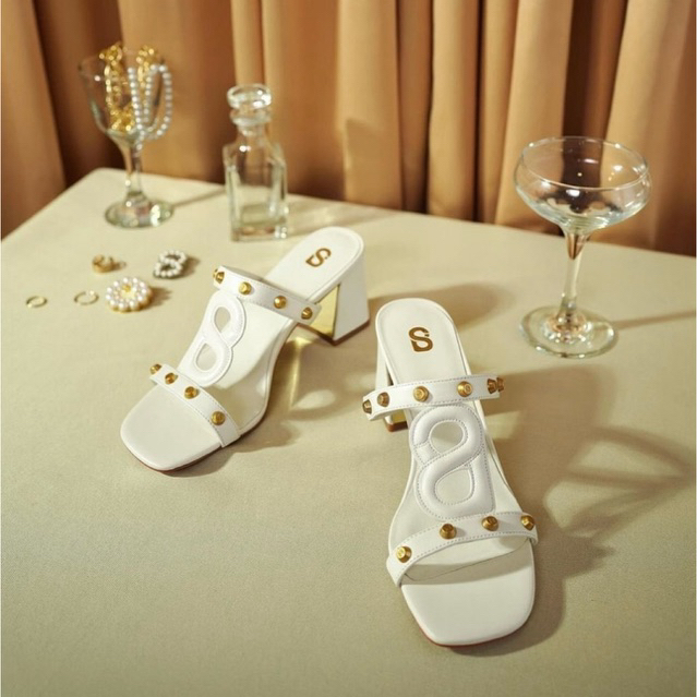 BUTTONSCARVES Kefi Studs Heels White size 42