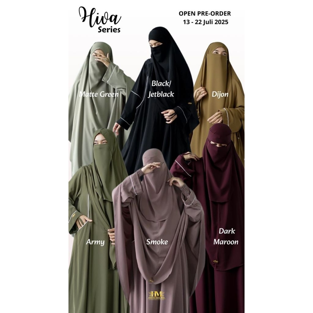 Gamis Hiva abaya By Hanifah Muslimah bahan anti UV