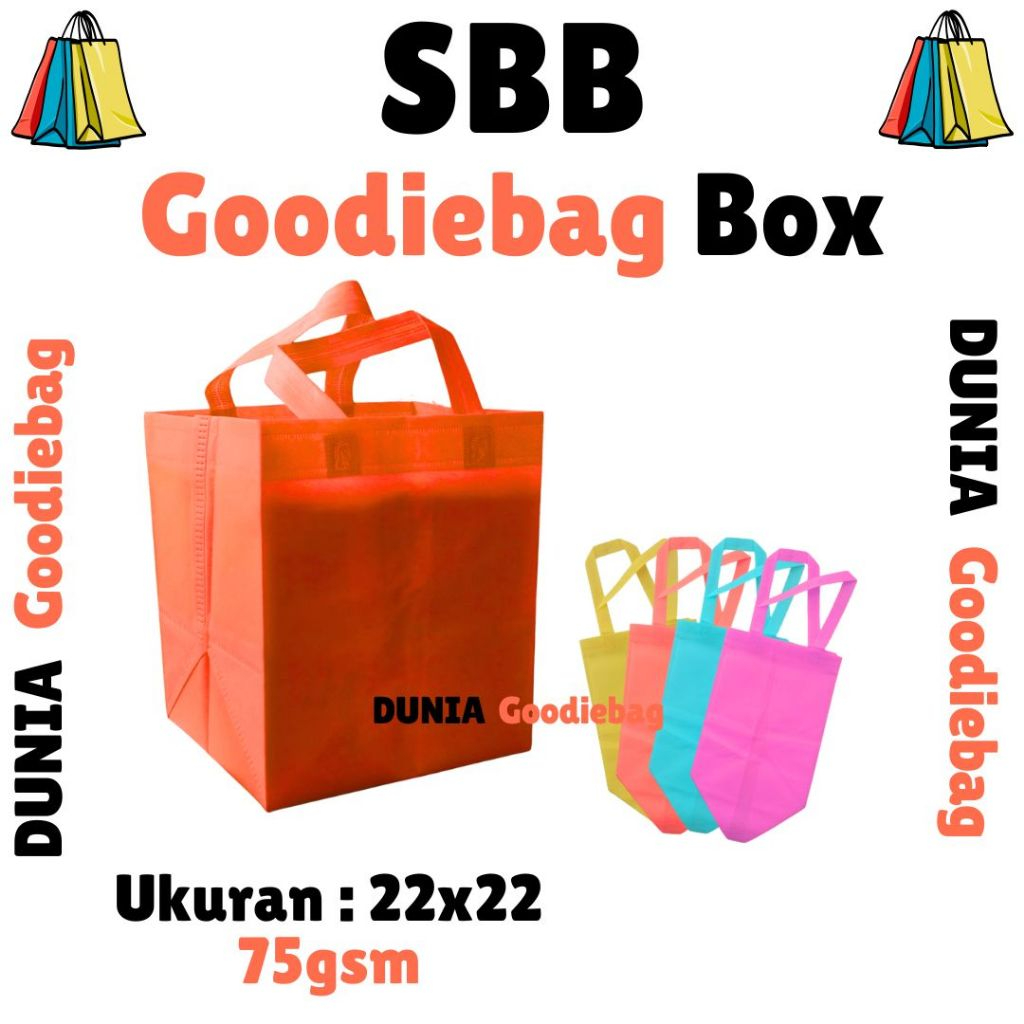

SBB Box 12pcs Tas Goodiebag Spunbond 24x22x26cm
