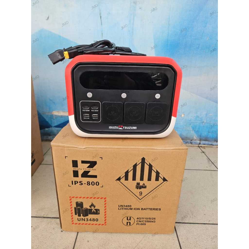 Portable Power Station ISUZU TSUZUMI IPS-800 | 700W LiFePO4 | Bisa Charge Listrik & Solar Panel | Ge