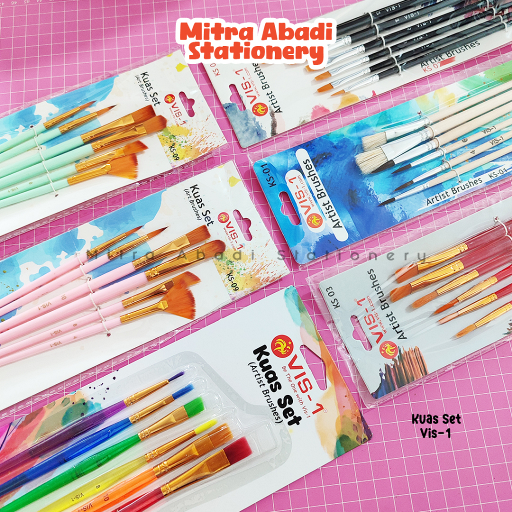 

KUAS SET VIS1 / BRUSH ALAT LUKIS CAT GAMBAR ART WATERCOLOR ACRYLIC ALAT TULIS ATK STATIONERY MURAH
