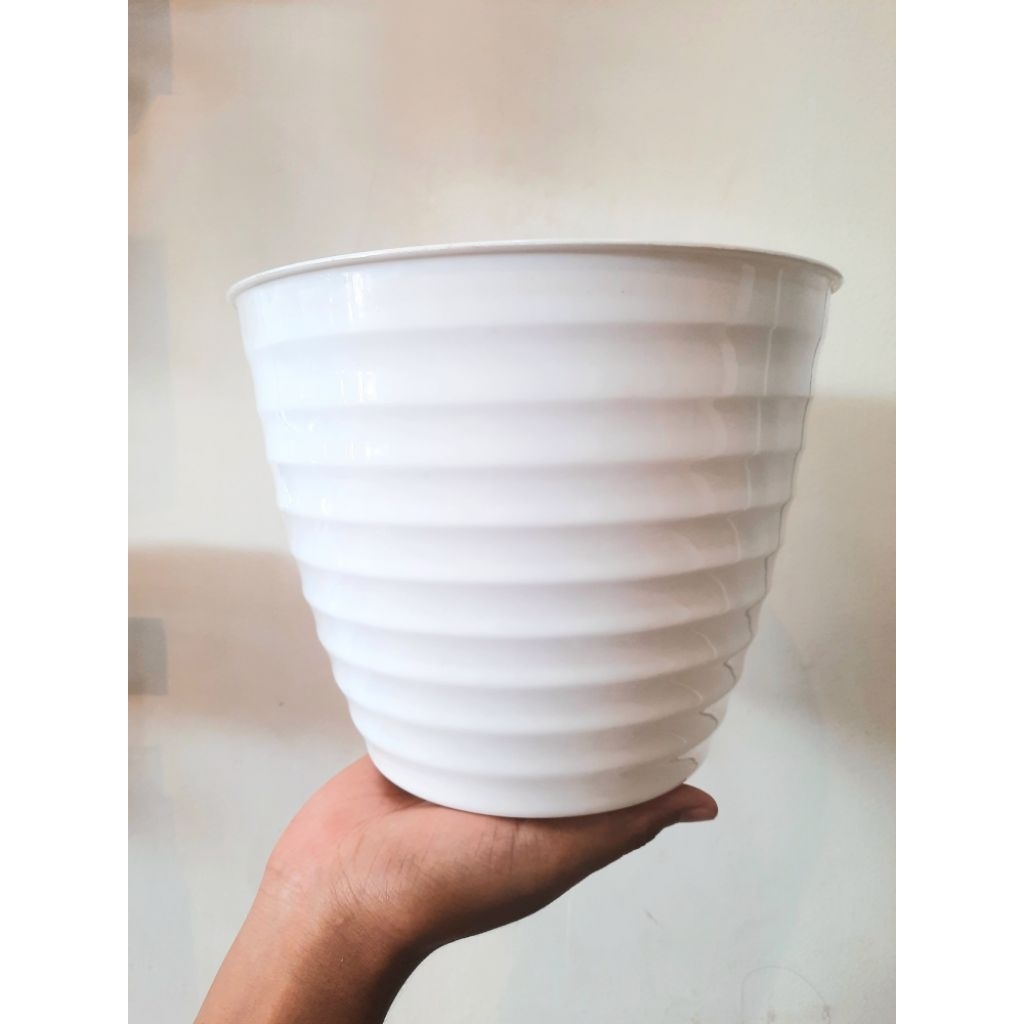 [1 PCS] Pot Plastik Garis Tinggi 15 Cm /Hiasan Rumah Estetik / Import / Hiasan Estetik