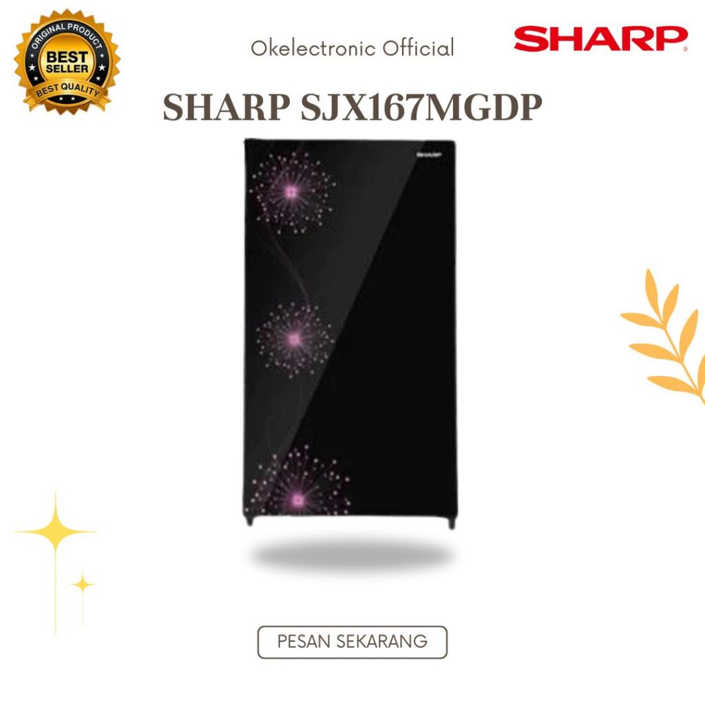 KULKAS SHARP 1 PINTU SJX167MGDP 128L/SJX-167MGDP/SJX 167MGDP/SHARP KULKAS MURAH ORIGINAL BERGARANSI