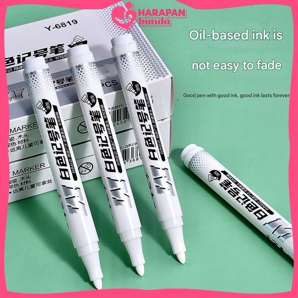 

EC Spidol Putih Lukisan Tinta Permanen Tidak Luntur dan Tahan Air / Spidol Putih Berbasis Halus Tebal Serbaguna Harapan Bunda A121