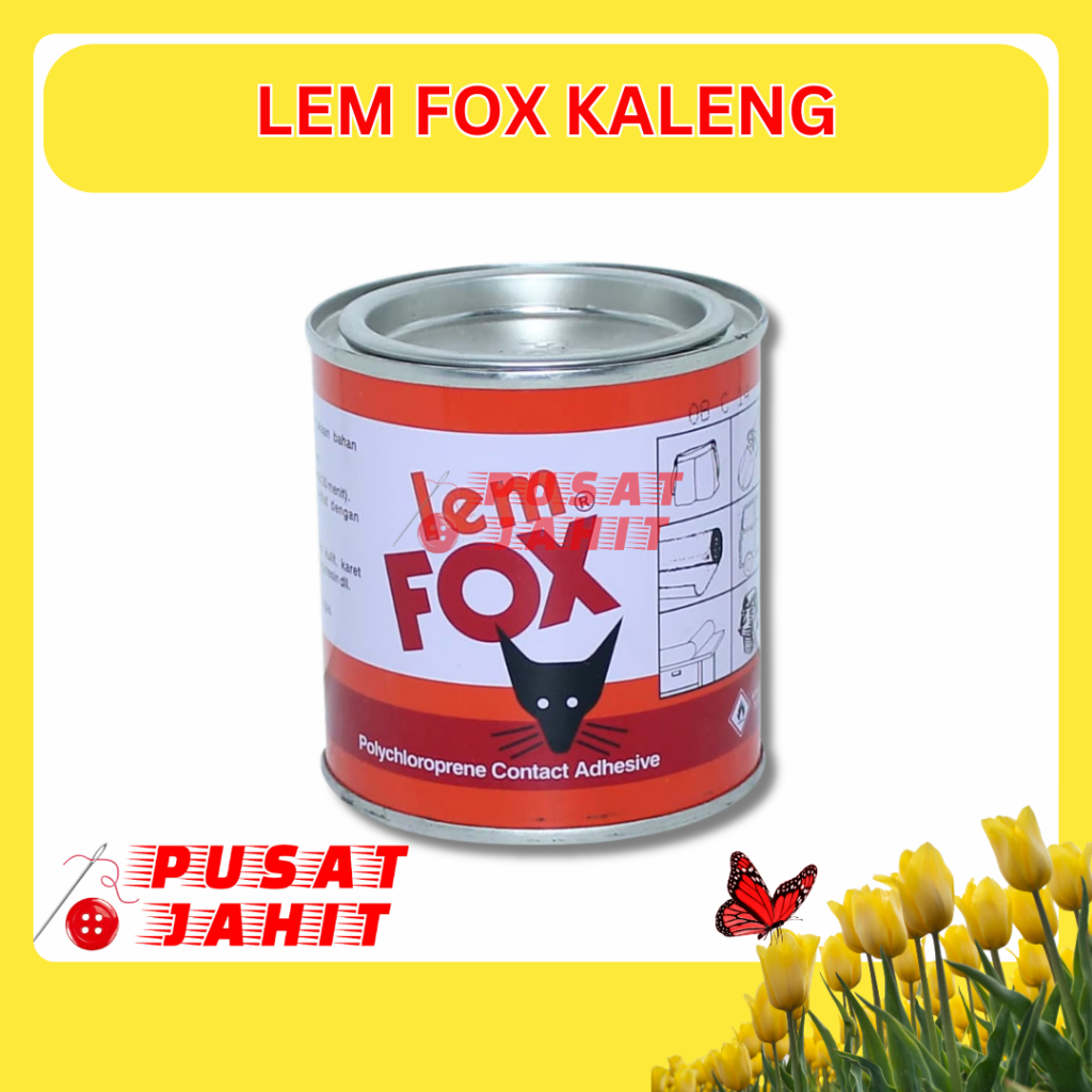 LEM FOX KALENG - Lem Fox kaleng 70g kuning - Lem Serbaguna