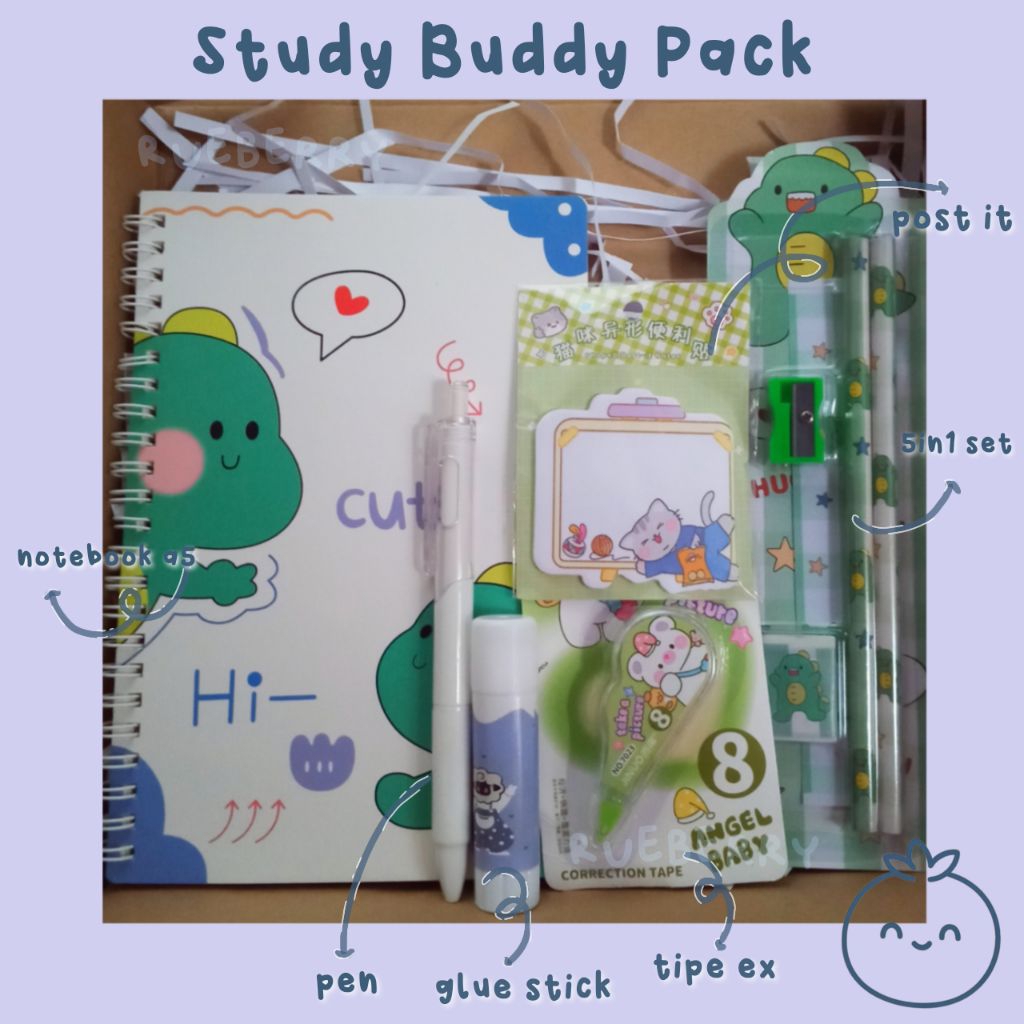 

Rueberry — Study Buddy Pack | Paket alat tulis | Hampers | Kado | Hadiah | Alat tulis murah lengkap