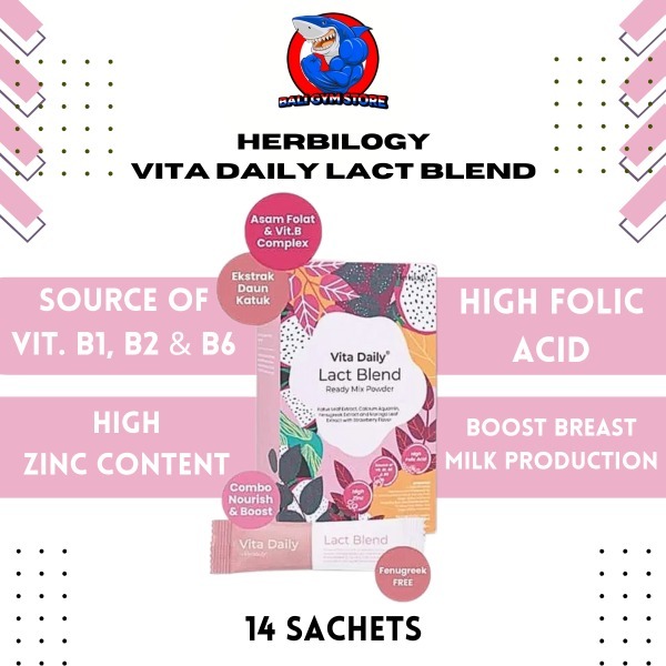 

HERBILOGY VITA DAILY Lact Blend Asi Booster 1 Box - 14 Servings Extract Daun Katuk