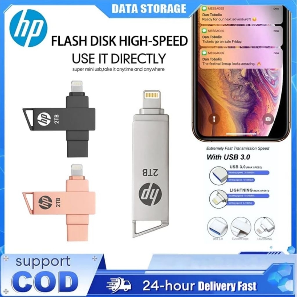 HP Flash Disk 2TB for iphone OTG ISO Flashdisk High Speed USB 3.0 Flash Drive Flash Disk Storage