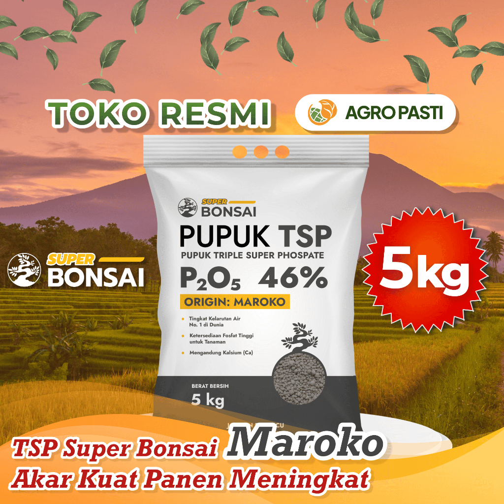 Pupuk TSP Super Bonsai - 5kg Granul Konsisten & Mudah Larut Asal Maroko Fosfat