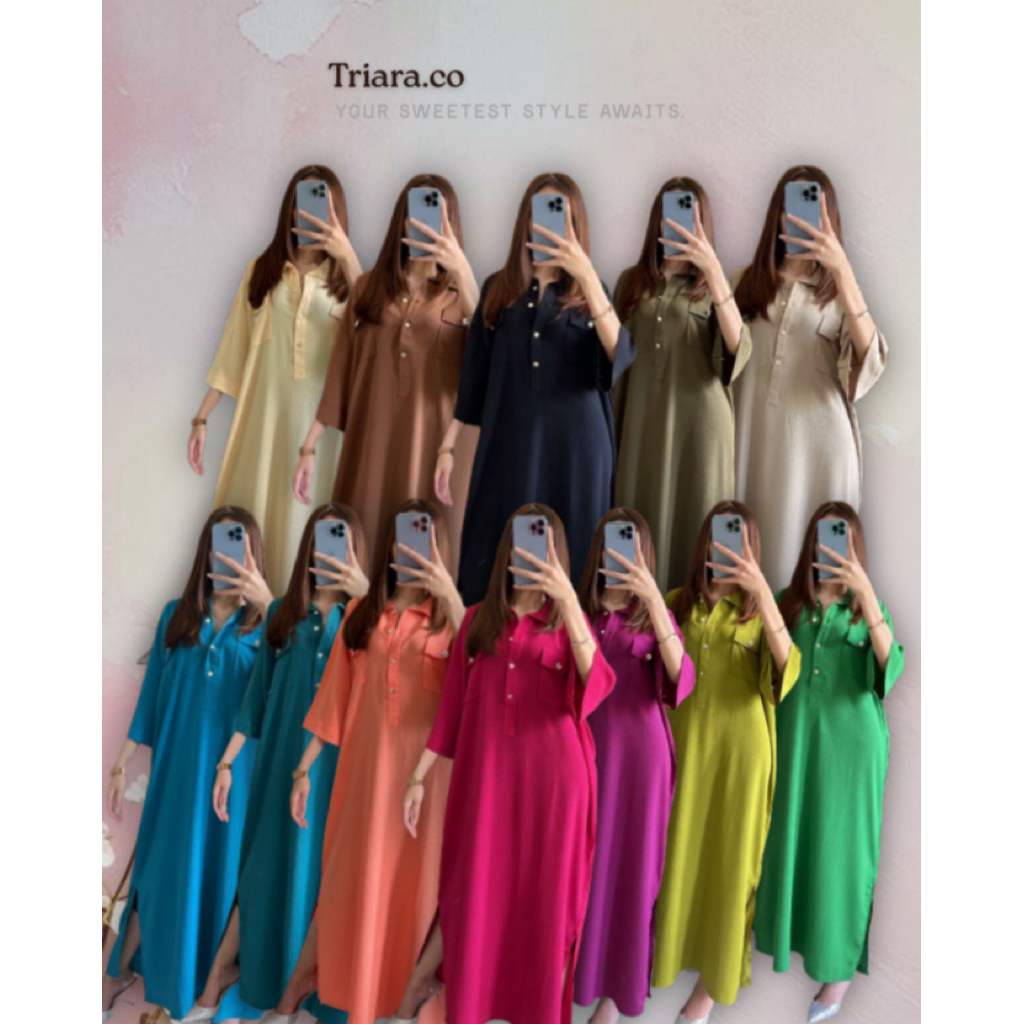 Kaftan Homedress Rayon Premium Polos - Tunik Model Kalong Busui Friendly Kekinian untuk Kondangan & 