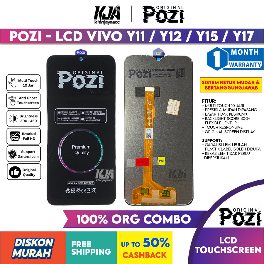 LCD Touchscreen Vivo Y17 / Vivo Y3 / 1902 LCD Complete Fullset Original