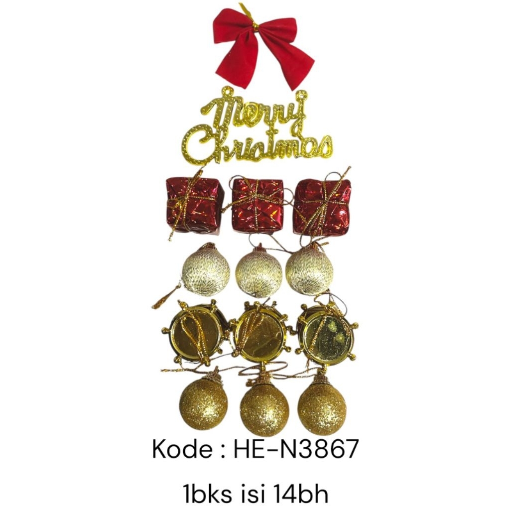 kode he-n3867 asesoris merry Christmas mix isi14 ukr 3cm