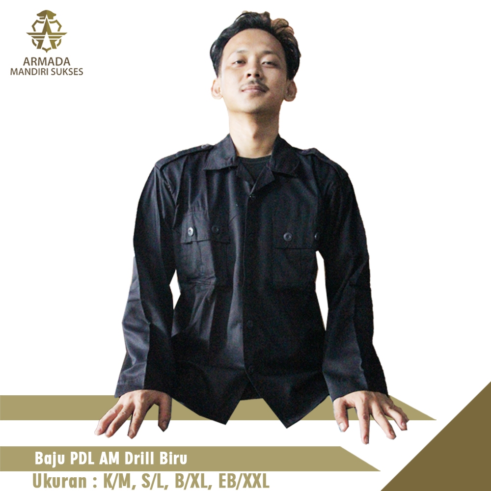 Baju PDL AM Drill Biru | Kemeja Kerja Lapangan