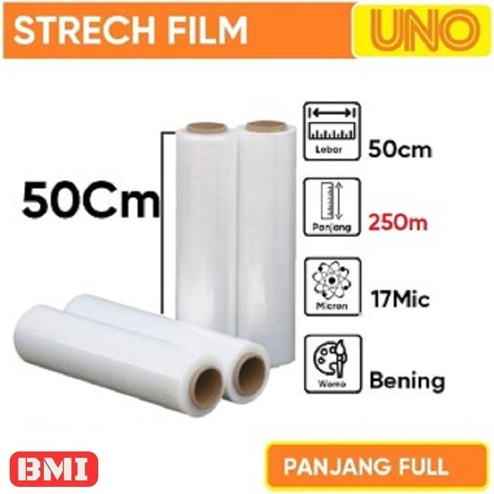 

Stretch Film OEM Plastik Wrapping tinggi 50 Cm Panjang 250 Meter Full 17 Micron