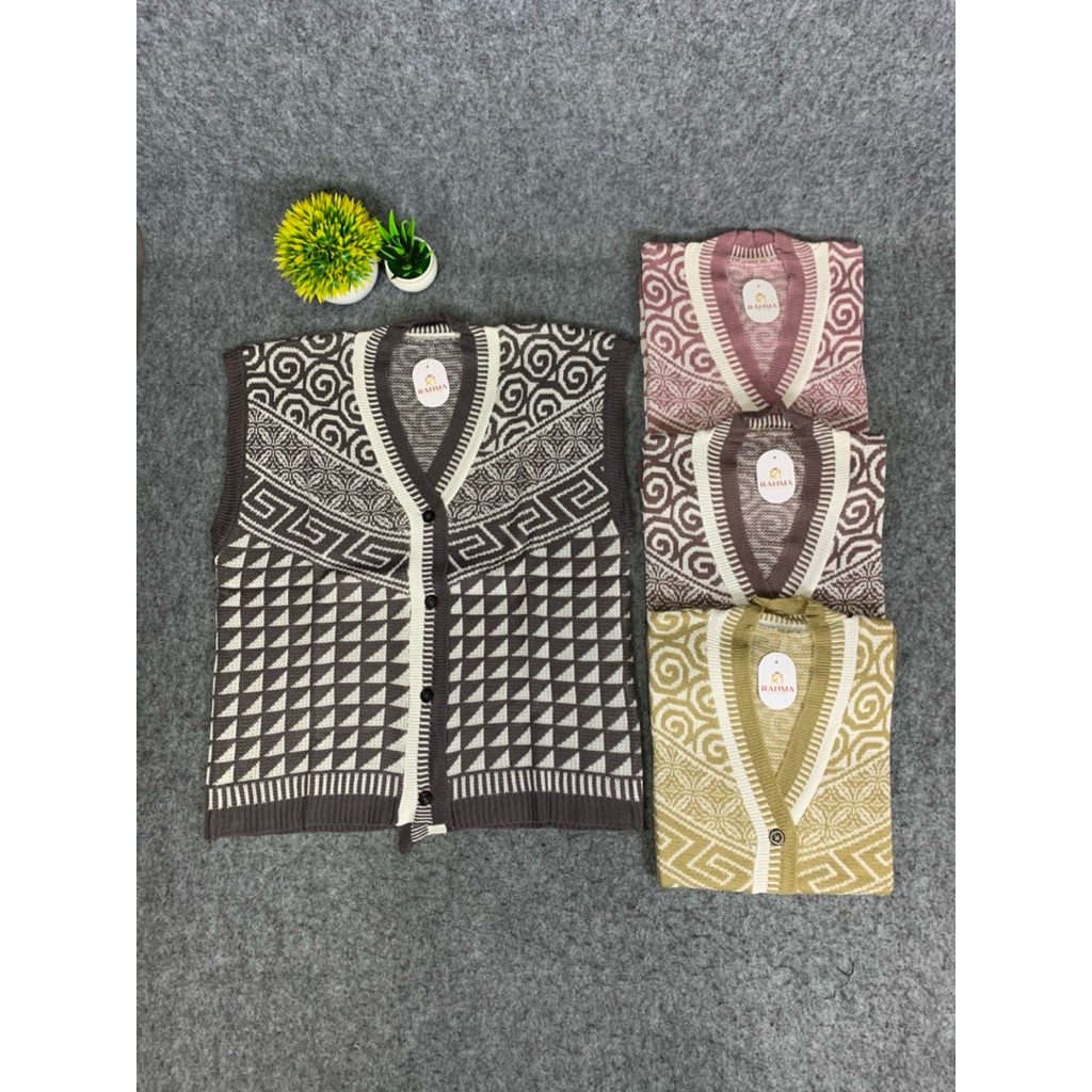 Cardigan vest cewek model tanpa lengan / atasan baju rajut dewasa model tanpa lengan