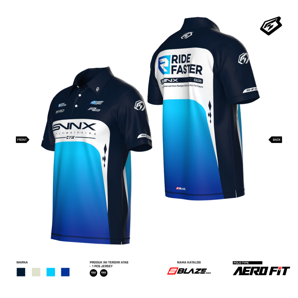 JERSEY POLO AEROFIT BLAZE SERIES / JERSEY POLO CREW / JERSEY BERKERAH CUSTOM