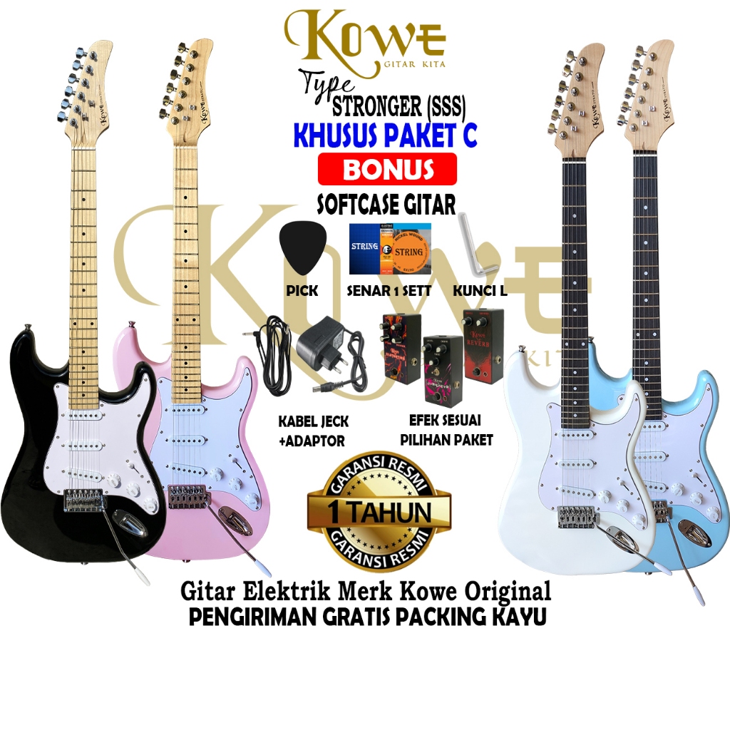 Gitar Elektrik/Listrik Original Kowe Gitar Kita Seri Stronger (SSS)
