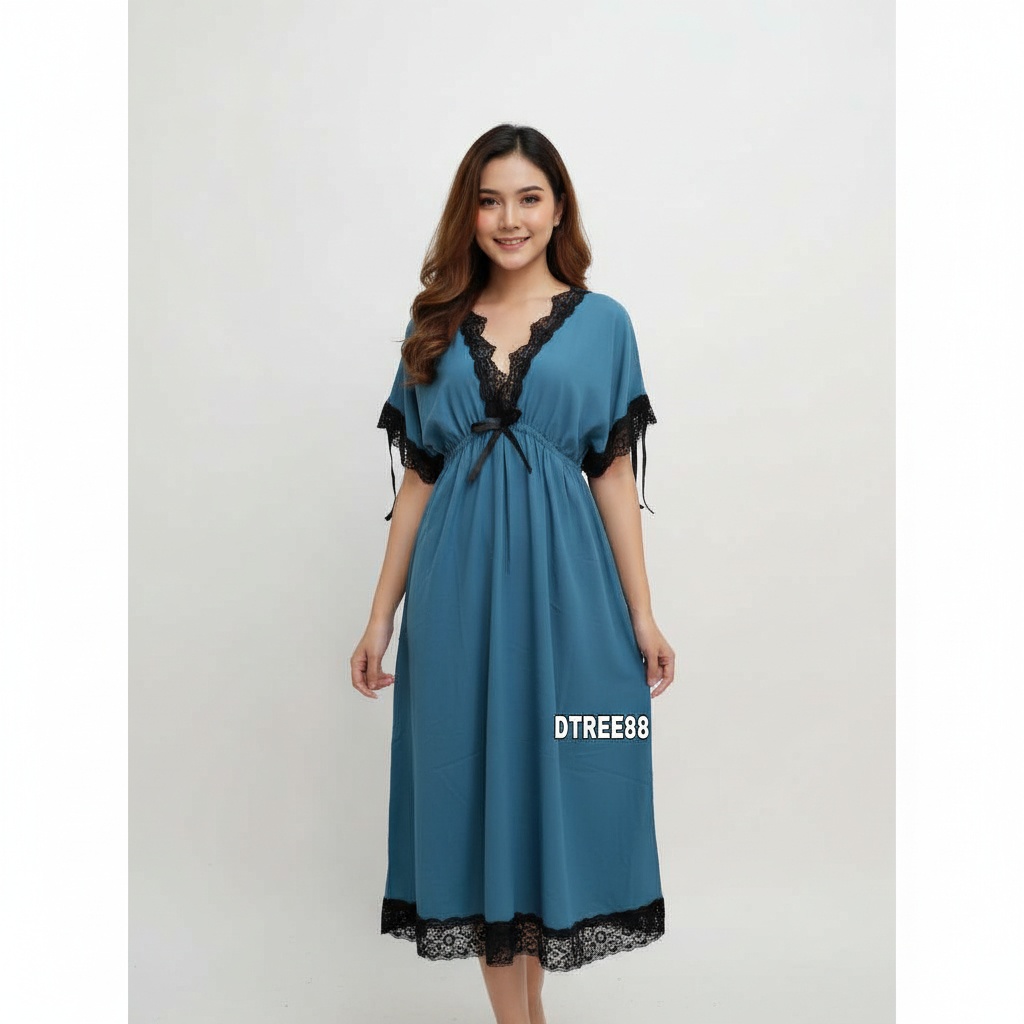 Dtree . SERAFIN Midi Dress jumbo Crinkle  / Baju tidur mini Dress Jumbo CRINKLE (378)