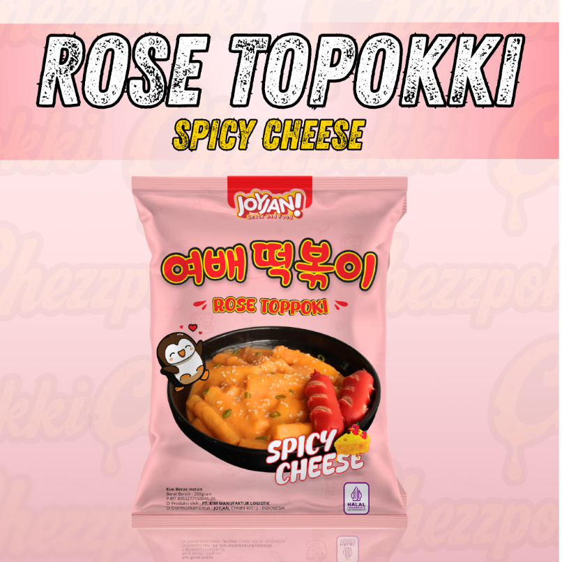 

JOYJAN FOOD Topokki Rose Spicy Cheese Instan Halal - Rasa Keju Pedas Gurih Nikmat 200 gram