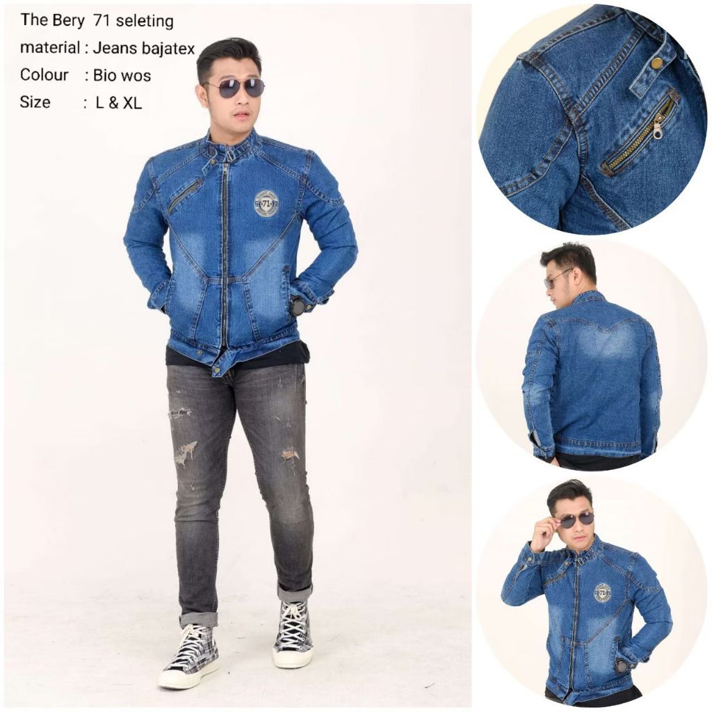 Promo Terkini Jaket Jeans Pria Sandwash sanwash abu hitam Pria Levis Tebal Style Korea JAKET JEaNs