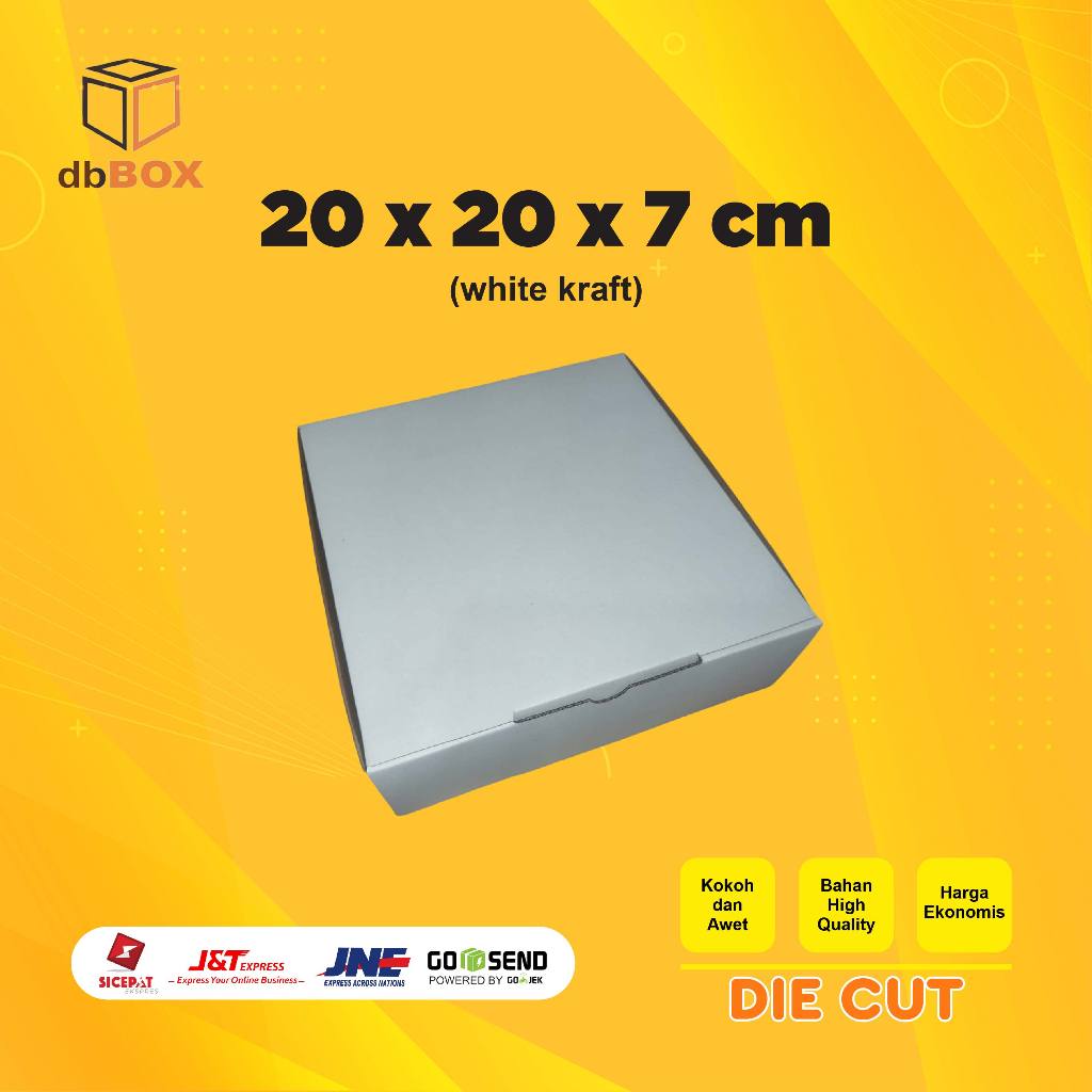 

kardus WHITE KRAFT 20x20x7 cm --Diecut dan easy usage—